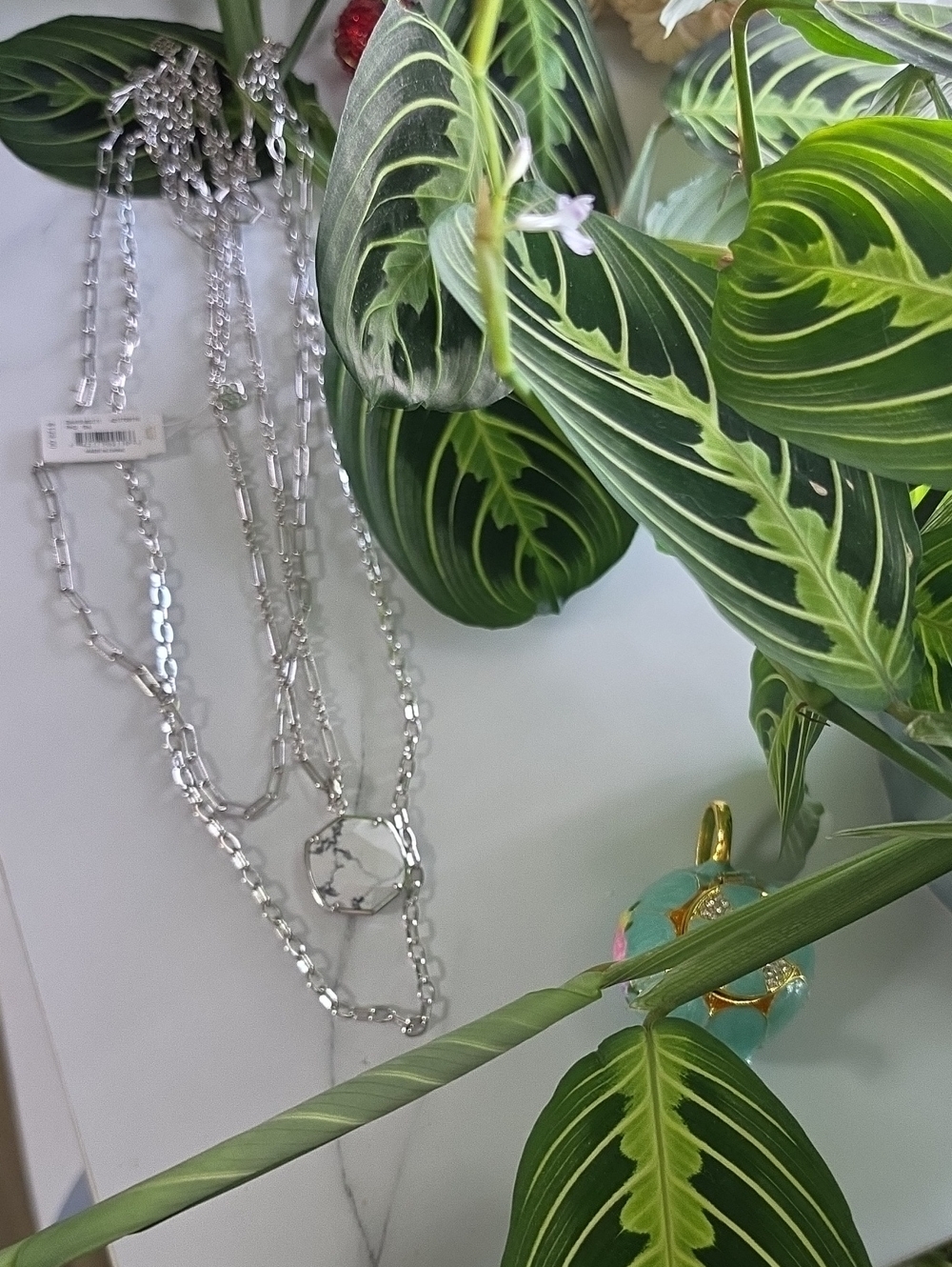 Kendra Scott Silver Layered Chain Necklace with Faceted Links